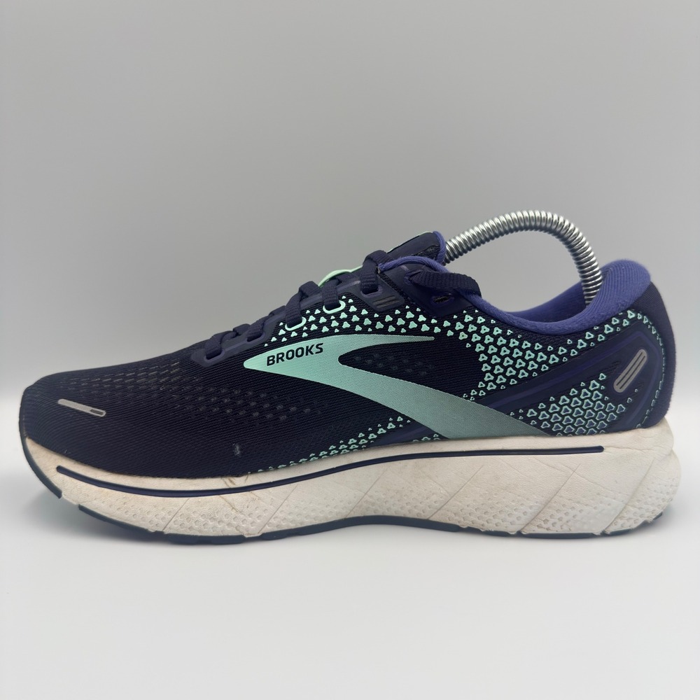 Brooks Ghost 14 Women Size 10 Running Shoes Wide D 1203561D446 Navy Teal - Picture 2 of 10